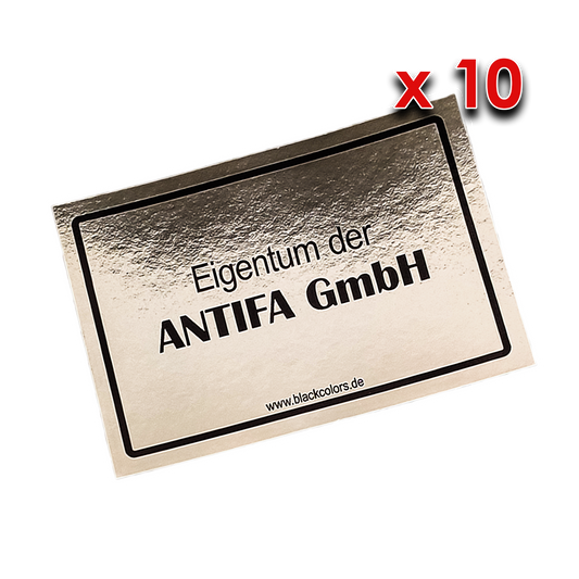 "Eigentum der ANTIFA GmbH" - Sticker