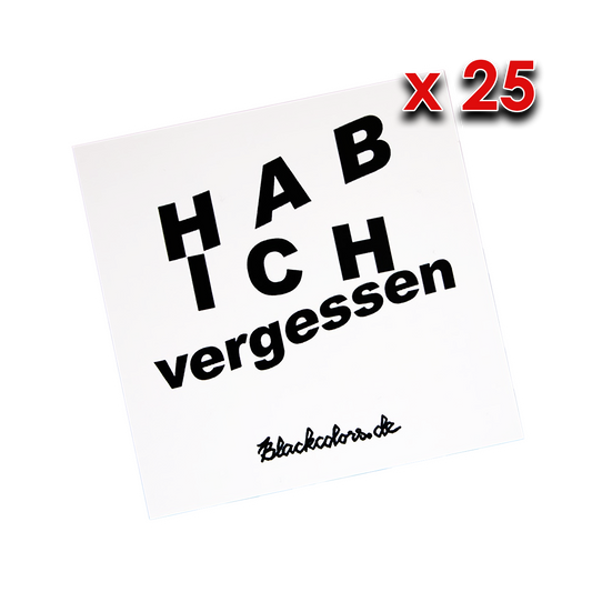 "HAB ICH vergessen" - Sticker - 25 Stück