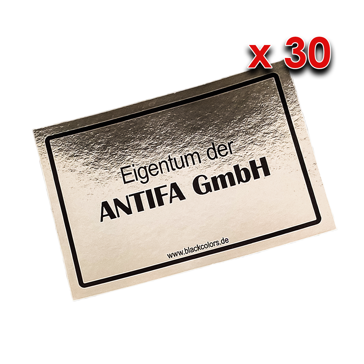 "Eigentum der ANTIFA GmbH" - Sticker