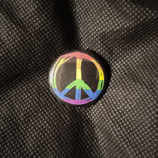 Peacezeichen, Regenbogen - Button