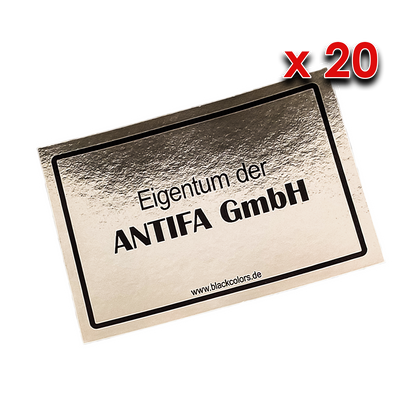 "Eigentum der ANTIFA GmbH" - Sticker