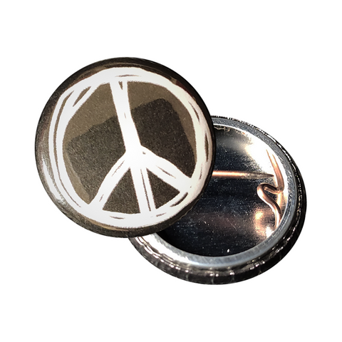 Peacezeichen, weiß - 25mm Button