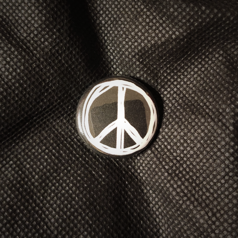 Peacezeichen weiß - 25mm Magnet